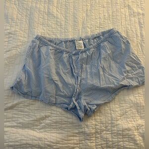 H&M XL Blue & White Stripe Women’s Boxer Style Shorts